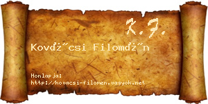 Kovácsi Filomén névjegykártya